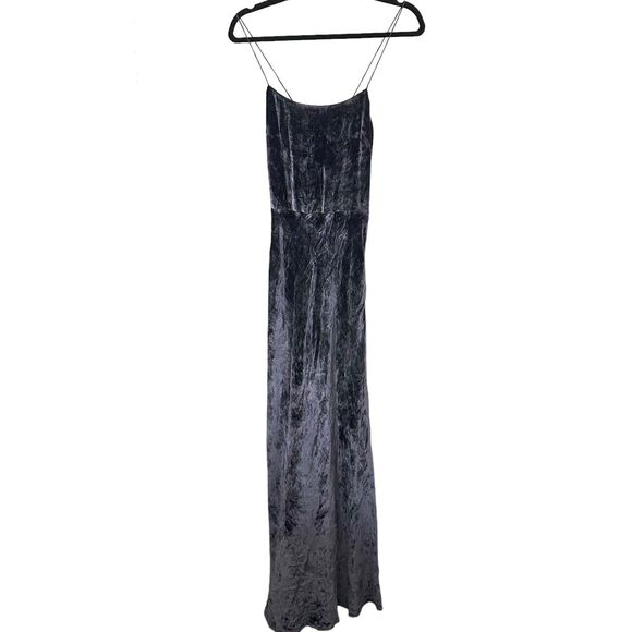 GREY JASON WU Velvet Open Back Maxi Dress NWOT Sz 4 - Picture 3 of 7